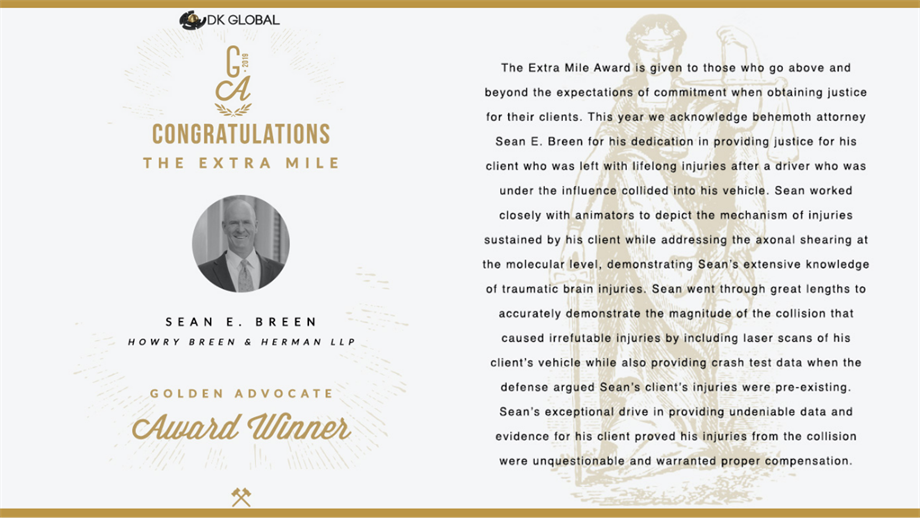 Golden Advocates Extra Mile Award